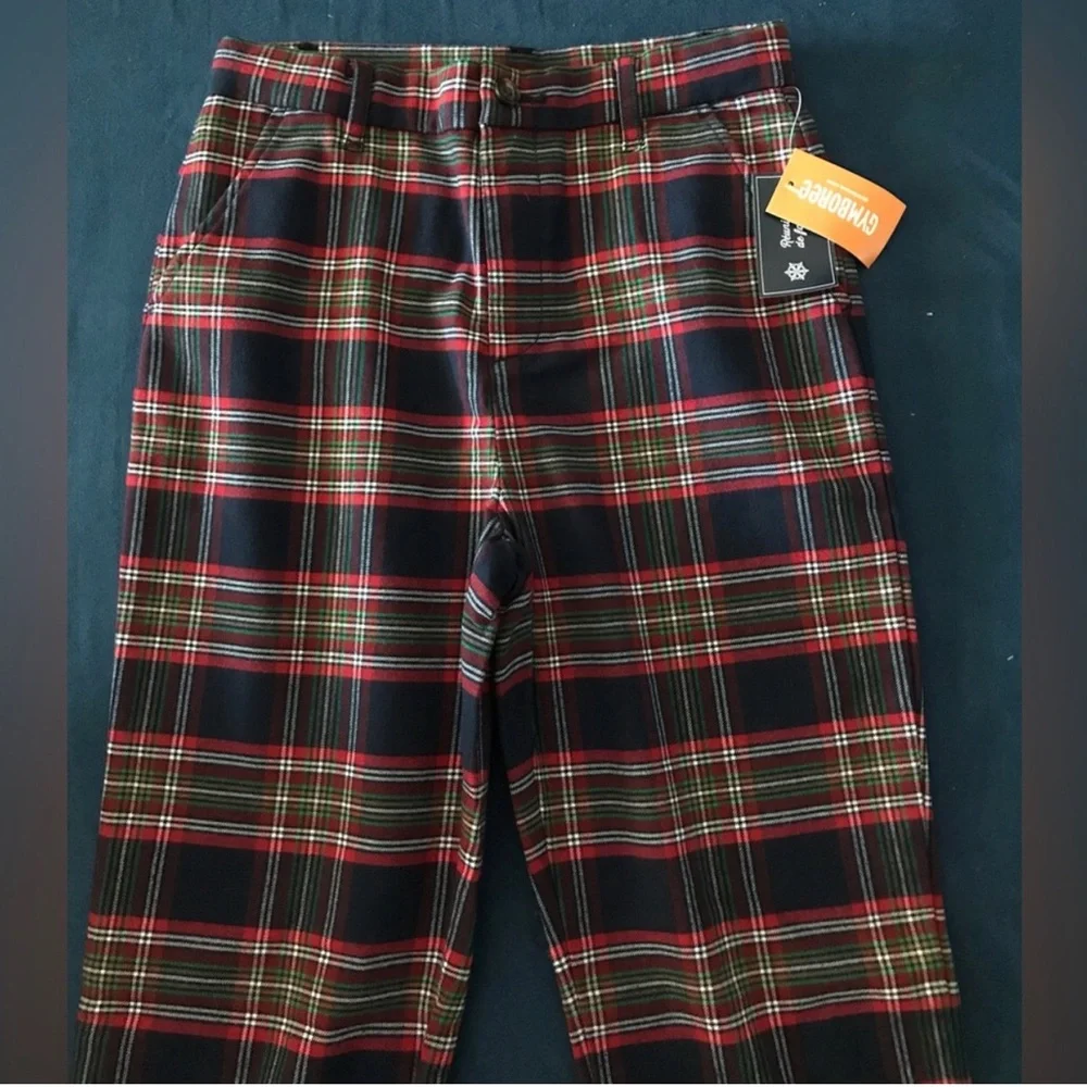Gymboree Classic Red & Black Plaid Boys Pants NWT Size 12